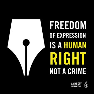 Amnesty image - freedom of expression is a human right