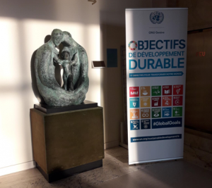Sculpture at UN Headquarters, Geneva